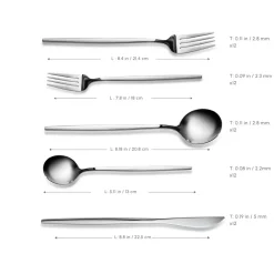 Orion Silver 60-Piece Stainless Steel Cutlery Set for 12 People, Silver Cutlery Sets