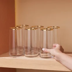 New Orlando 6-Piece Highball Glass Set, 520ml, Multi Coffee Glasses