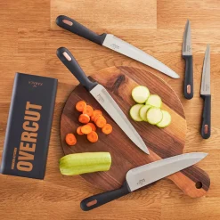 Best Overcut 5 Piece Knife Block Set, Black Knife Sets
