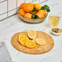 Clearance Owen Bamboo Round Chopping Board, Large, Wood Chopping Boards