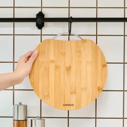 Clearance Owen Bamboo Round Chopping Board, Large, Wood Chopping Boards