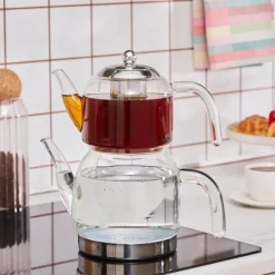 Clearance Panora Family-Size Glass Teapot Turkish Teapots