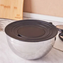 Clearance Parle Stainless Steel Mixing Bowl Set with Graters, 4.6L, Grey Mixing Bowls