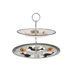 Sale Paye Seljuk Collection Porcelain 2-Tier Cake Stand, 17cm, Green Multi Serving Platters