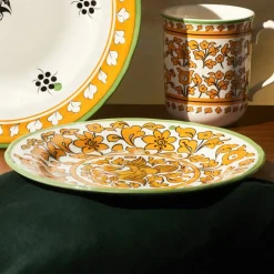 New Paye Seljuk Collection Porcelain Side Plate, 21cm, Yellow Multi Side Plates