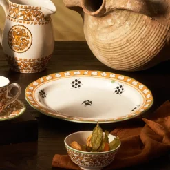 Paye Seljuk Collection Porcelain Serving Platter, 31cm, Yellow Multi Serving Platters