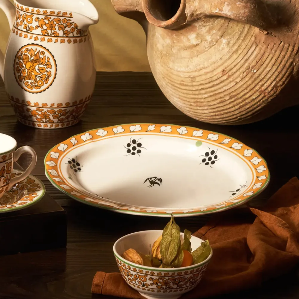 Paye Seljuk Collection Porcelain Serving Platter, 31cm, Yellow Multi Serving Platters