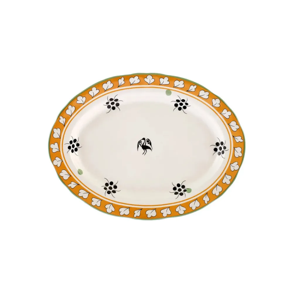Paye Seljuk Collection Porcelain Serving Platter, 31cm, Yellow Multi Serving Platters