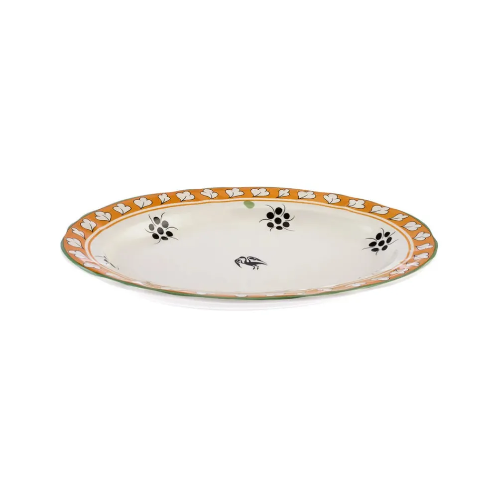 Paye Seljuk Collection Porcelain Serving Platter, 31cm, Yellow Multi Serving Platters
