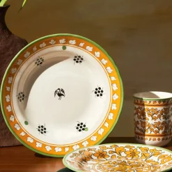 Paye Seljuk Collection Porcelain Pasta Bowl, 23cm, Yellow Multi Pasta Bowls