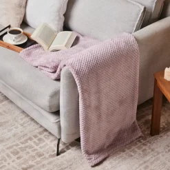 Pearl Baby Fleece Wellsoft TV Blanket, 130cmx150cm, Violet Throws & Blankets
