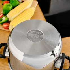 Online Perfect 2-Piece Stainless Steel Induction Pressure Cooker Set, 4L+6L, Black Silver Induction Cookware|Pressure Cooker