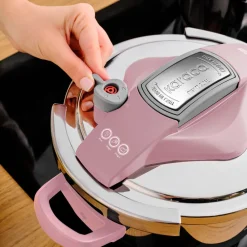 Discount Perfect 2-Piece Stainless Steel Induction Pressure Cooker Set, 4L+6L, Pink Silver Pressure Cooker|Induction Cookware