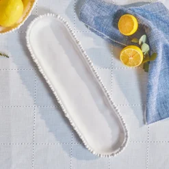 Clearance Perla Melamine Large Serving Platter, 44cm, White Serving Platters