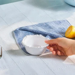 Perla Melamine Snack Bowl, 13cm, White Bowls