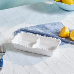 Hot Perla Melamine Snack Bowl, 23cm, White Bowls