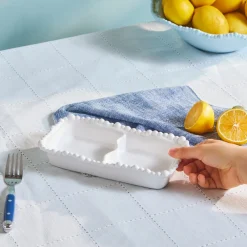 Hot Perla Melamine Snack Bowl, 23cm, White Bowls