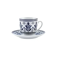 Discount Peyker 12-Piece Bone China Espresso Turkish Coffee Cup for 6 People, 85ml, Blue Espresso & Turkish Coffee Cup Sets