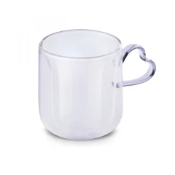 Clearance Pia Lola Double Walled Glass Mug, 300ml, Pink Mugs