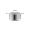 Online Plasma Steel 3Ply Non-Stick Induction Casserole, 24cm, Silver Pots