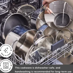 Online Plasma Steel 3Ply Non-Stick Induction Casserole, 24cm, Silver Pots