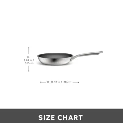 Hot Plasma Steel 3Ply Non-Stick Induction Frying Pan, 28cm, Silver Pans