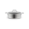 Best Plasma Steel 3Ply Non-Stick Induction Shallow Casserole, 30cm, Silver Pots