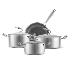 5Ply PowerSteel 7-Piece 316+ Stainless Steel Induction Cookware Set, Silver Induction Cookware|Stainless Steel Cookware Sets