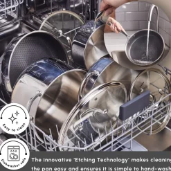 Hot 3Ply Stainless Steel Sparkle 7-Piece Non-Stick Induction Cookware Set, Silver Stainless Steel Cookware Sets