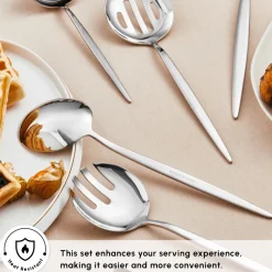 New Porto 7-Piece Stainless Steel Cutlery Set, Silver Cutlery Sets