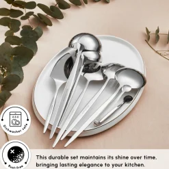 New Porto 7-Piece Stainless Steel Cutlery Set, Silver Cutlery Sets