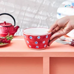Sale Primavera Stoneware Bowl, 13cm, Red Bowls