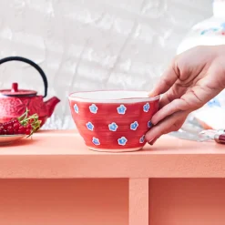 Sale Primavera Stoneware Bowl, 13cm, Red Bowls