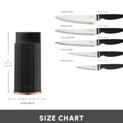 Proofcut 5-Piece Knife Block Set, Black Knife Sets