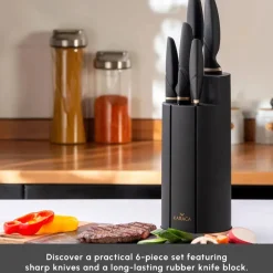 Proofcut 5-Piece Knife Block Set, Black Knife Sets