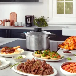 Hot Quick and Safe 2-Piece Stainless Steel Induction Pressure Cooker Set, 6L+8L Pressure Cooker