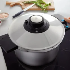 Hot Quick and Safe 2-Piece Stainless Steel Induction Pressure Cooker Set, 6L+8L Pressure Cooker