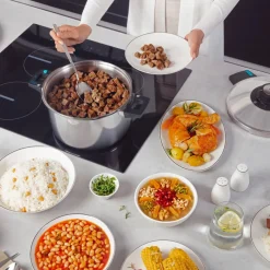 Online Quick and Safe Stainless Steel Induction Pressure Cooker, 7L, Black Silver Pressure Cooker|Induction Cookware