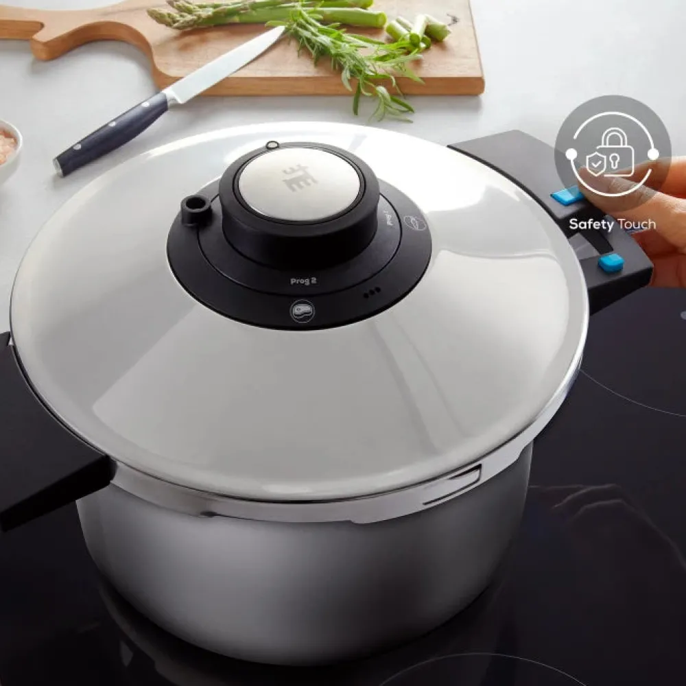 Online Quick and Safe Stainless Steel Induction Pressure Cooker, 7L, Black Silver Pressure Cooker|Induction Cookware