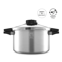 Online Quick and Safe Stainless Steel Induction Pressure Cooker, 7L, Black Silver Pressure Cooker|Induction Cookware