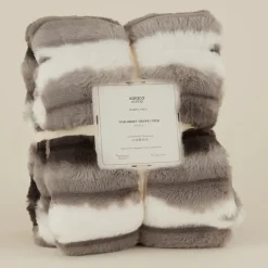 Discount Rabbit Powder Sherpa Blanket, 130x150cm, Single, Grey Throws & Blankets