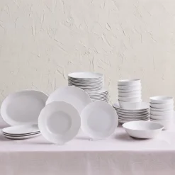 Clearance Rafaela 53-Piece Porcelain Dinner Set for 12 People, White See All Dinner Sets|Porcelain Dinner Sets