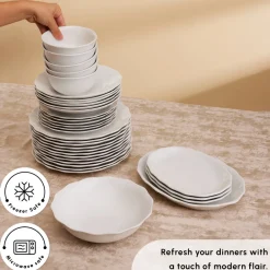 Clearance Rafaela 53-Piece Porcelain Dinner Set for 12 People, White See All Dinner Sets|Porcelain Dinner Sets