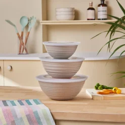 Best Raffini 3 Piece Storage Container, Brown Storage Containers