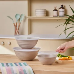 Best Raffini 3 Piece Storage Container, Brown Storage Containers