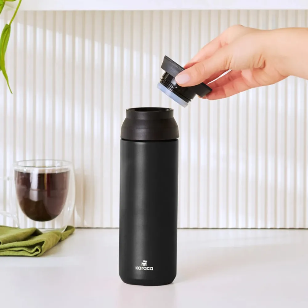 Outlet Rainbow Leak-Proof Stainless Steel Flask, 500ml, Black Stainless Steel Flasks