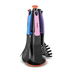 New Rainbow 7-Piece Kitchen Utensil Set with Stand, Multi Kitchen Utensils