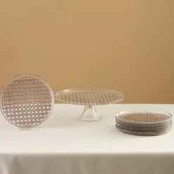 Discount Rattan 7-Piece Serveware Set for 6 People, Gray See All Serveware Sets|Glass Serveware Sets