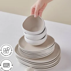 Online Red Carpet Collection Earth Collection New Cupid 59-Piece Dinner Set for 12 People, Beige White See All Dinner Sets|Stoneware Dinner Sets