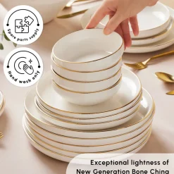 Sale Red Carpet Collection Stream Bone China New Saturn 59-Piece Dinner Set for 12 People, White See All Dinner Sets|Bone China Dinner Sets
